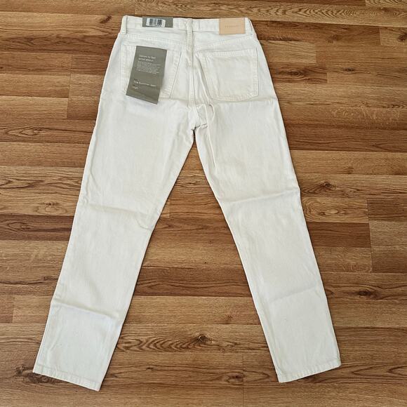 Everlane Women 5 Pocket Design The Summer High Rise Jeans Bone White Size 25 NWT - Picture 2 of 7